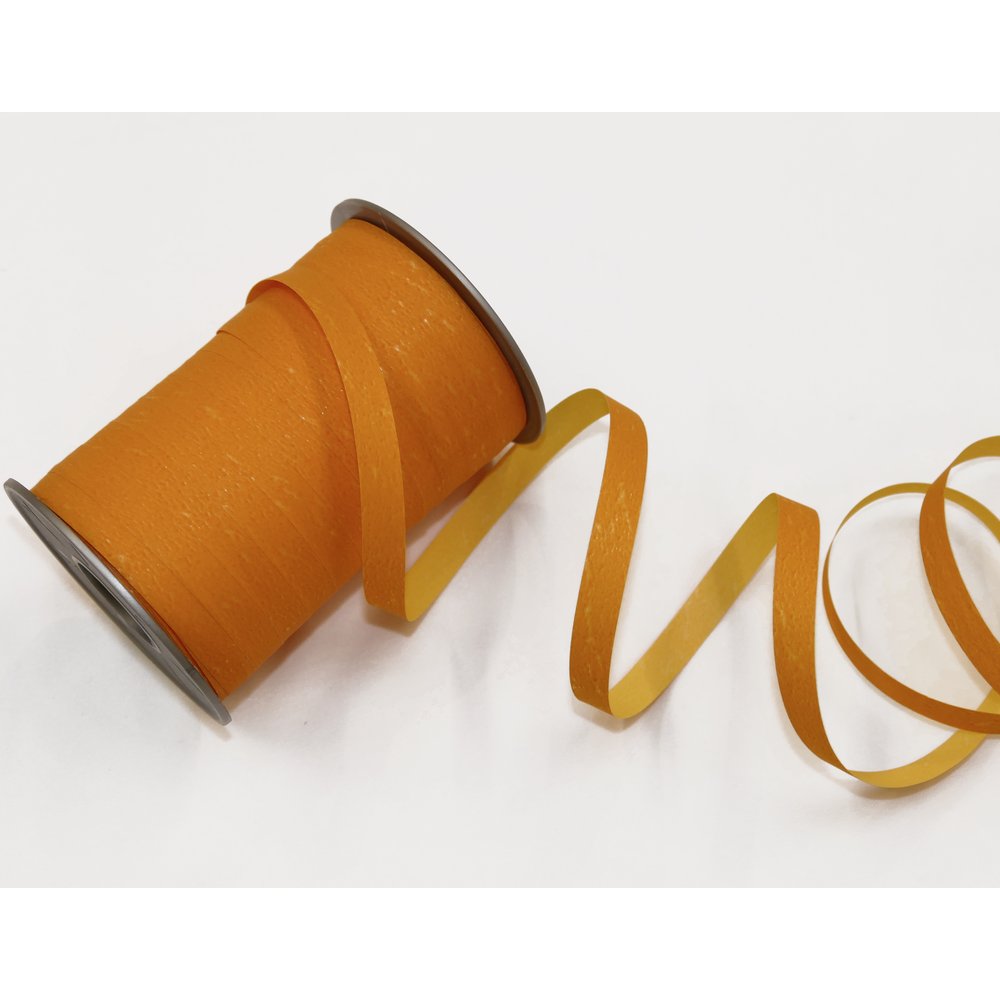 Ringelband Bicolour/zweifarbig orange-apricot, 10 mm x 200 m