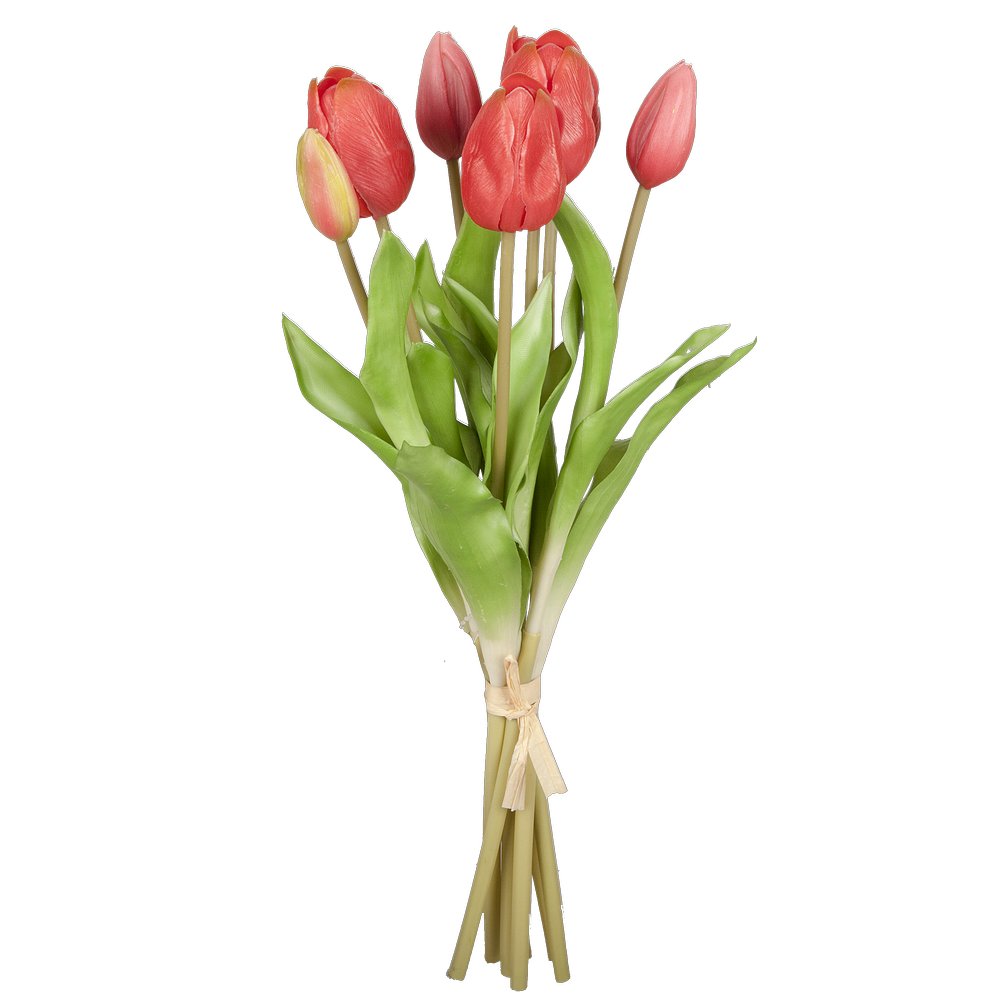 Tulpenstrauß x7 hochwertig rot, Ø 20 x H 38 cm