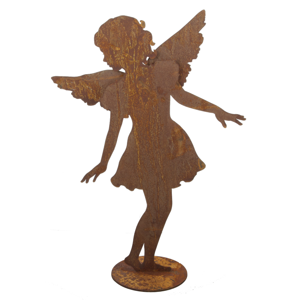 Engel Rost stehend Metall, 51 cm
