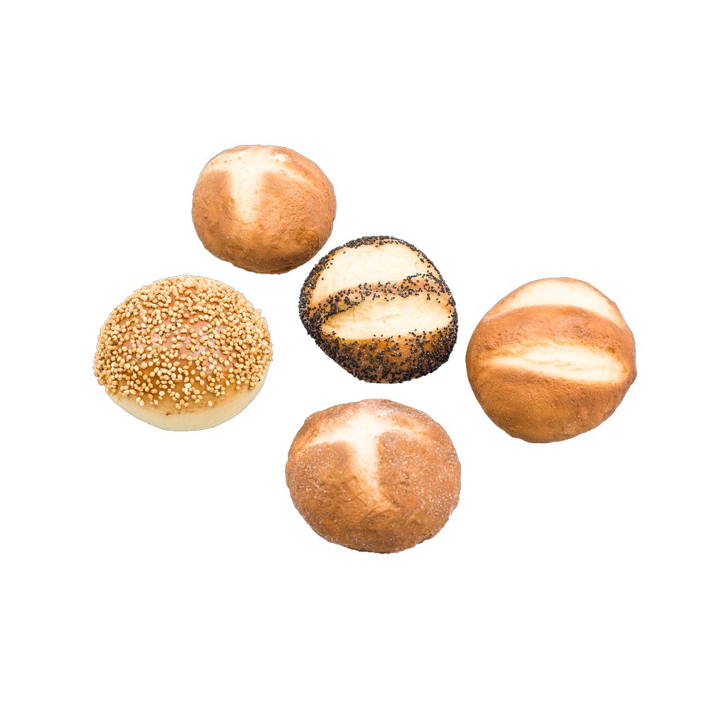 Brötchen Mix Attrappe 5 Stück, Ø 6,5/7,5 cm