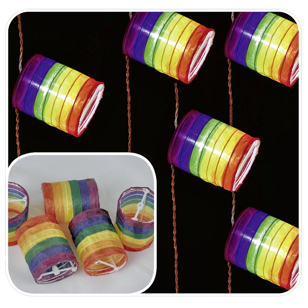 Regenbogen Lichterkettenset bunt, 20 LEDs, USB-Anschluss + Zeitschaltuhr