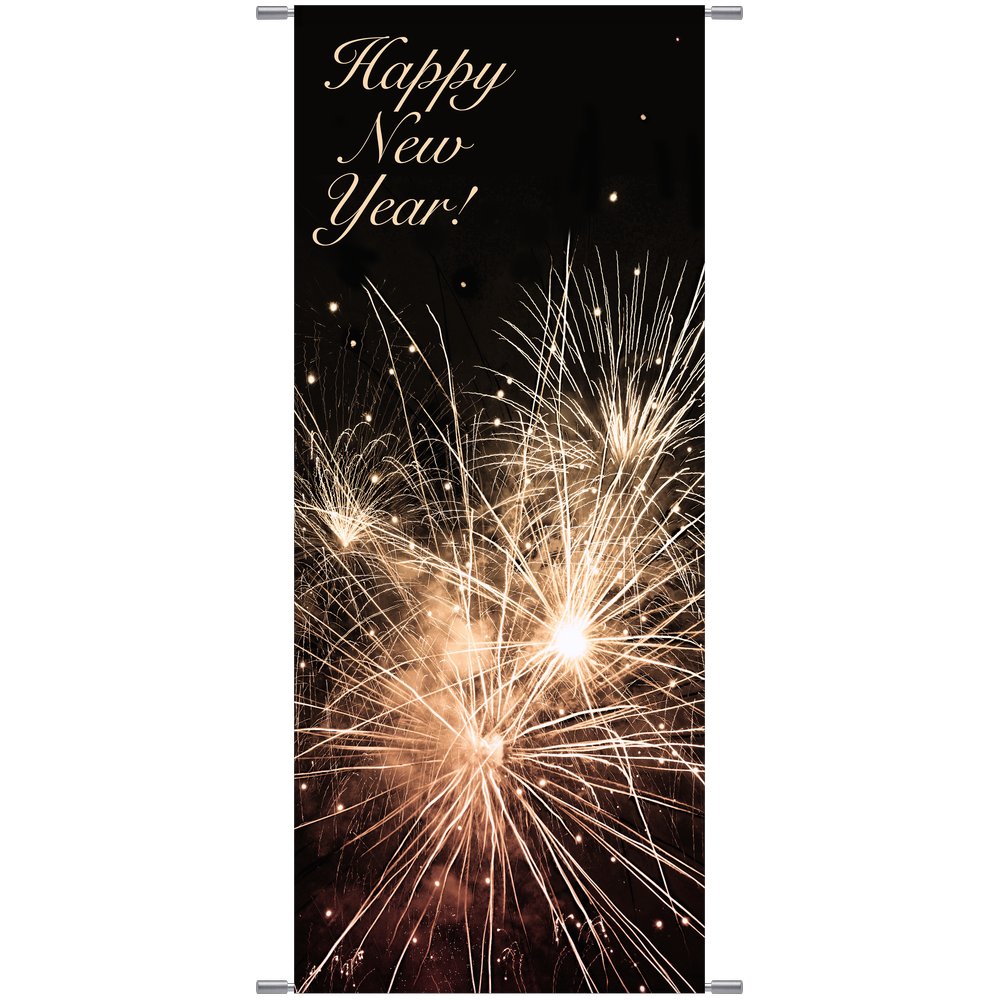 Banner Happy New Year Silvester, 75 x 180 cm
