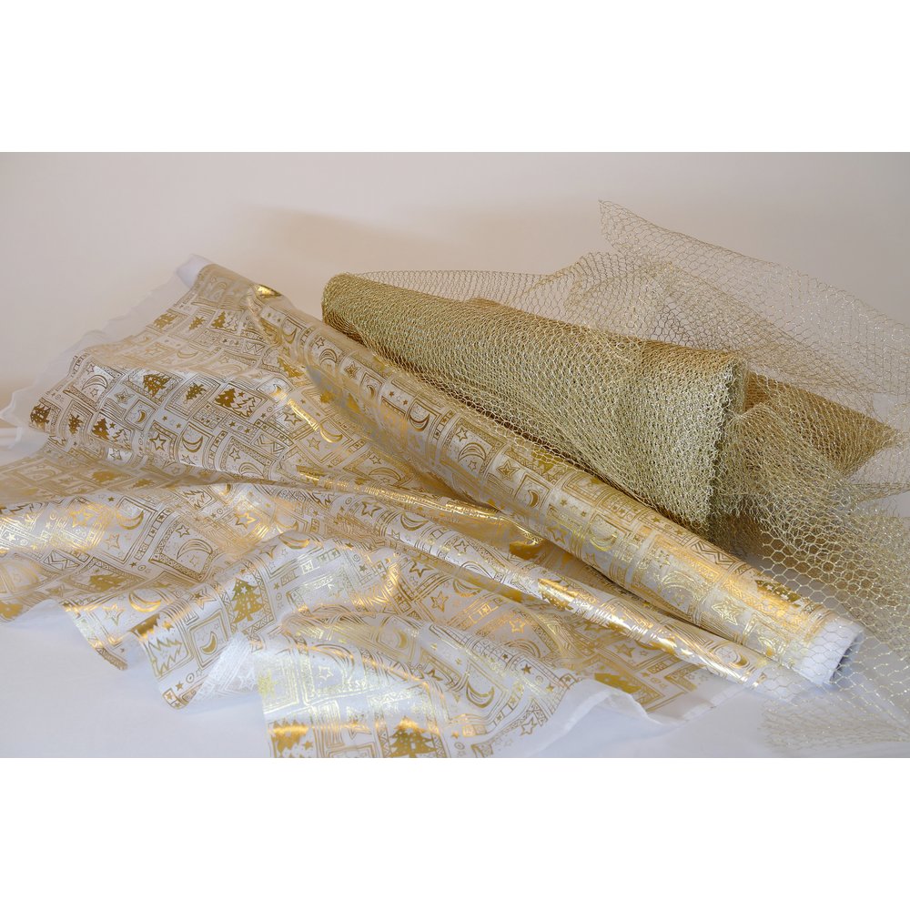 Gittertüll grob gold, 140 cm breit