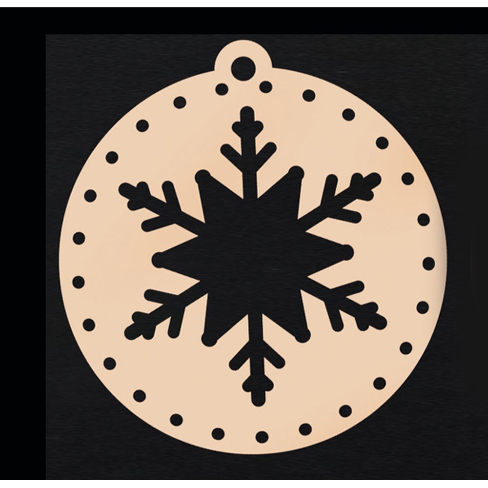 Anhänger Eiskristall rund D3 natur, Ø 9,5 cm