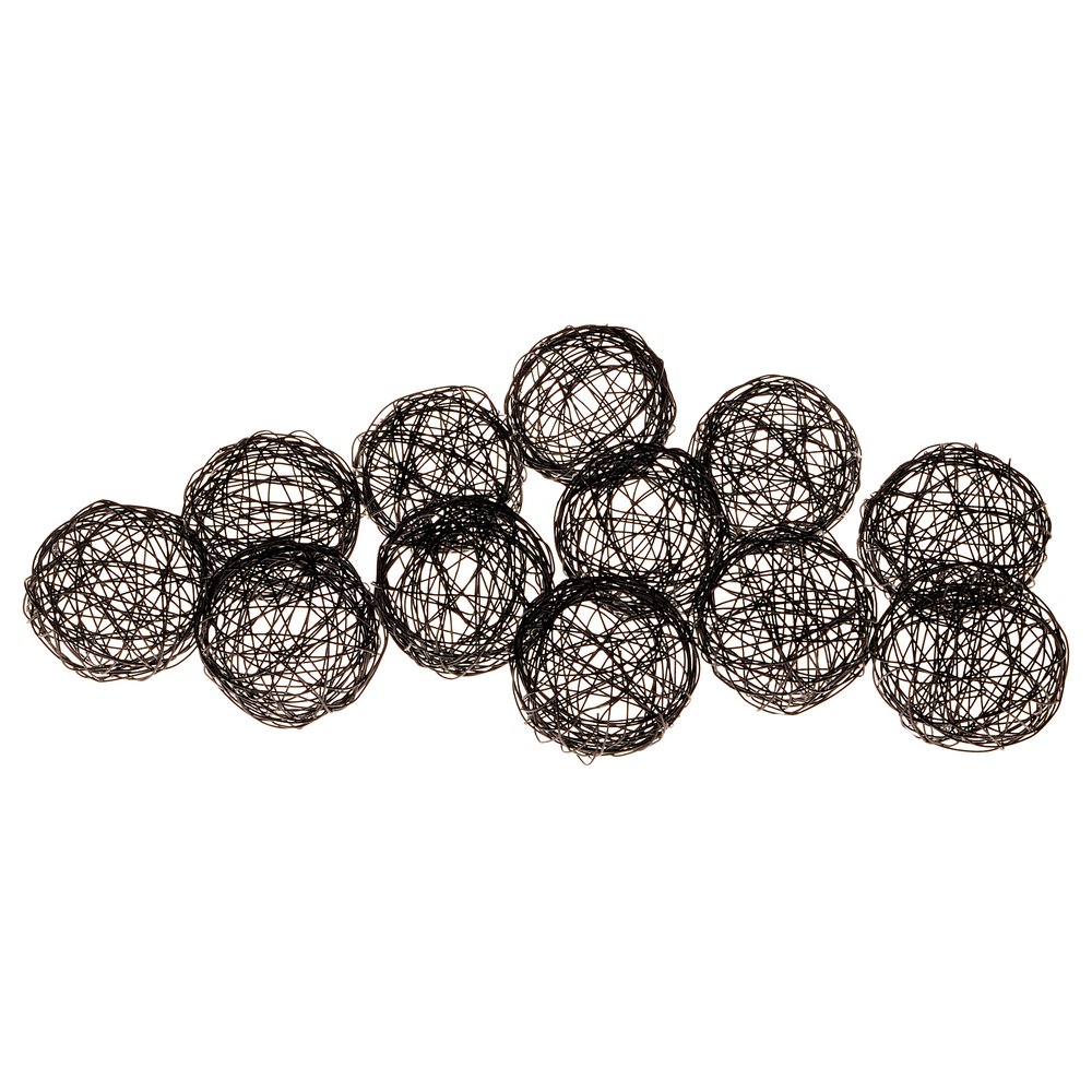 Drahtbälle 12 Stück schwarz, Ø 6 cm
