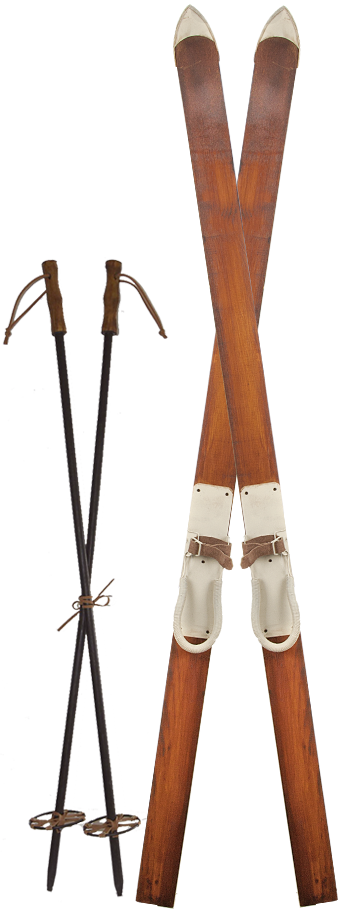 Traditionelle Ski Paar Holz XL braun,140 cm