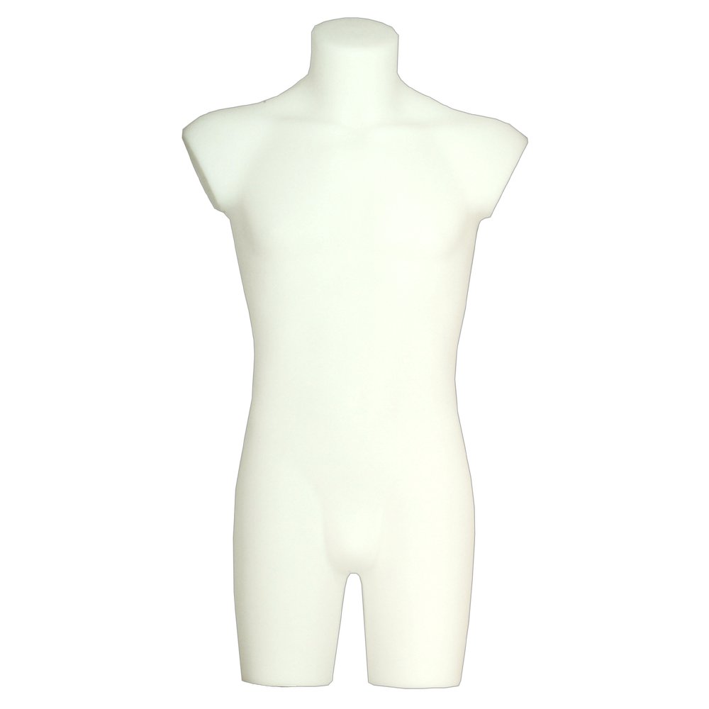 Herrenbüste/Torso Kunststoff weiß, 95 cm