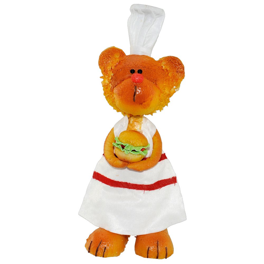 Candy Bär Figur Bread mit Hamburger, 38 cm