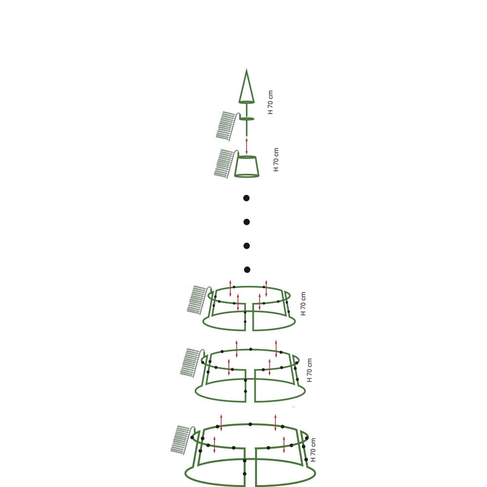 Gigant-Baum Ella grün, H 930 cm