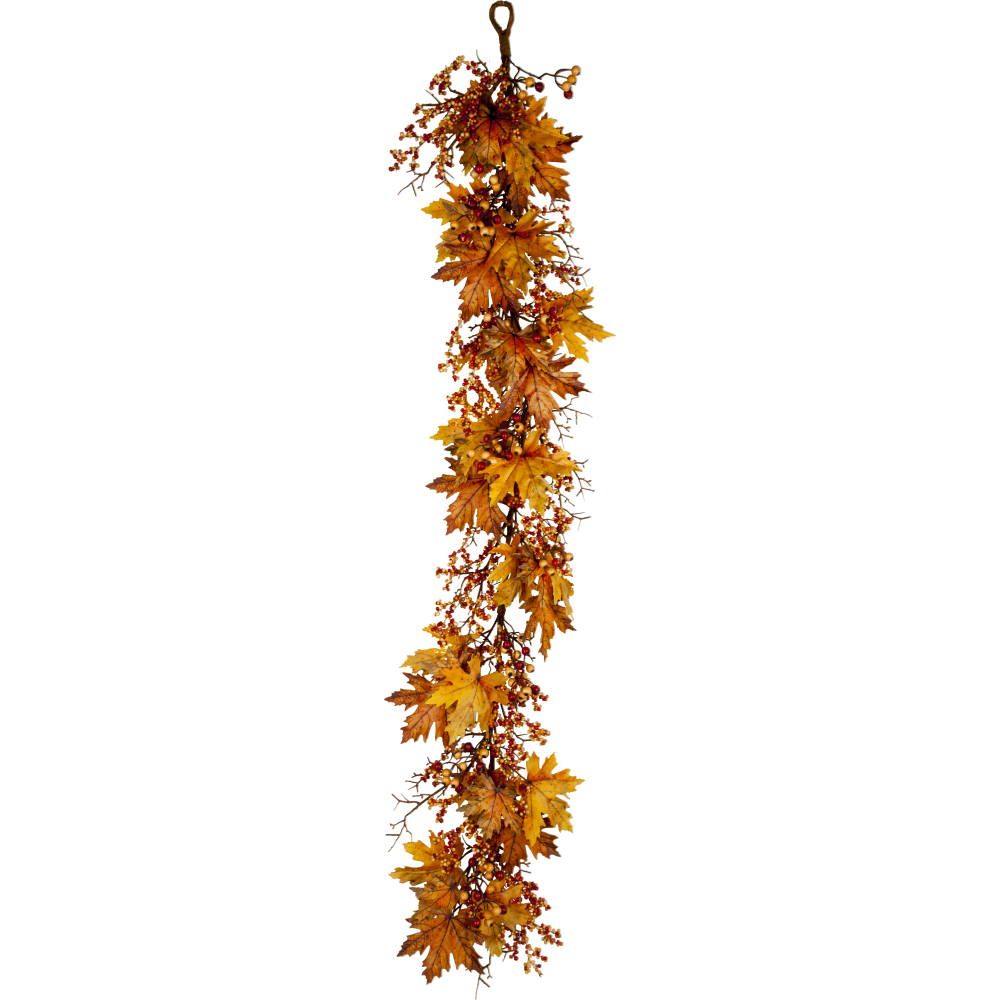 Herbstblätter-Beerengirlande herbstbunt,150 cm