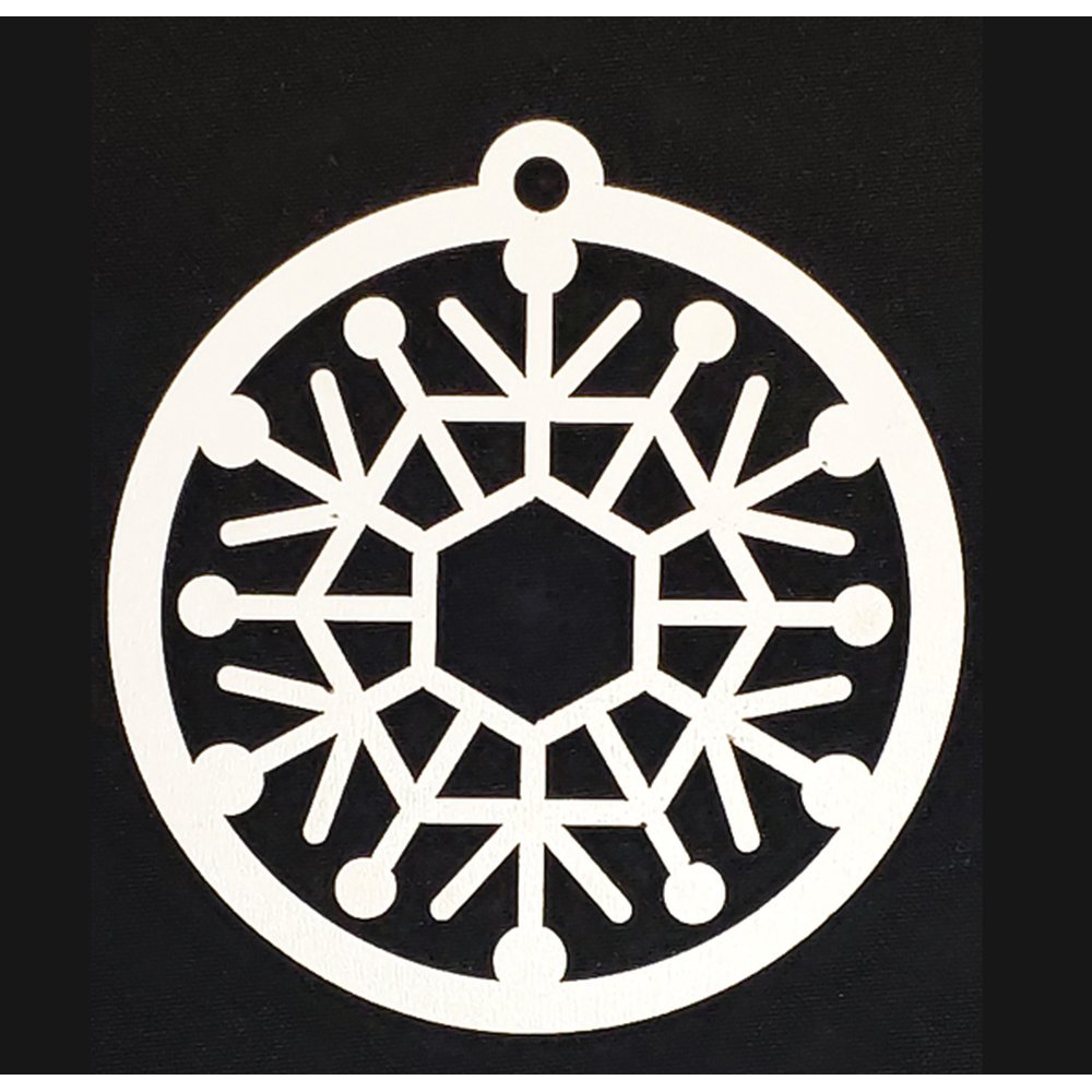 Anhänger Eiskristall rund D1 weiß, Ø 9,5 cm