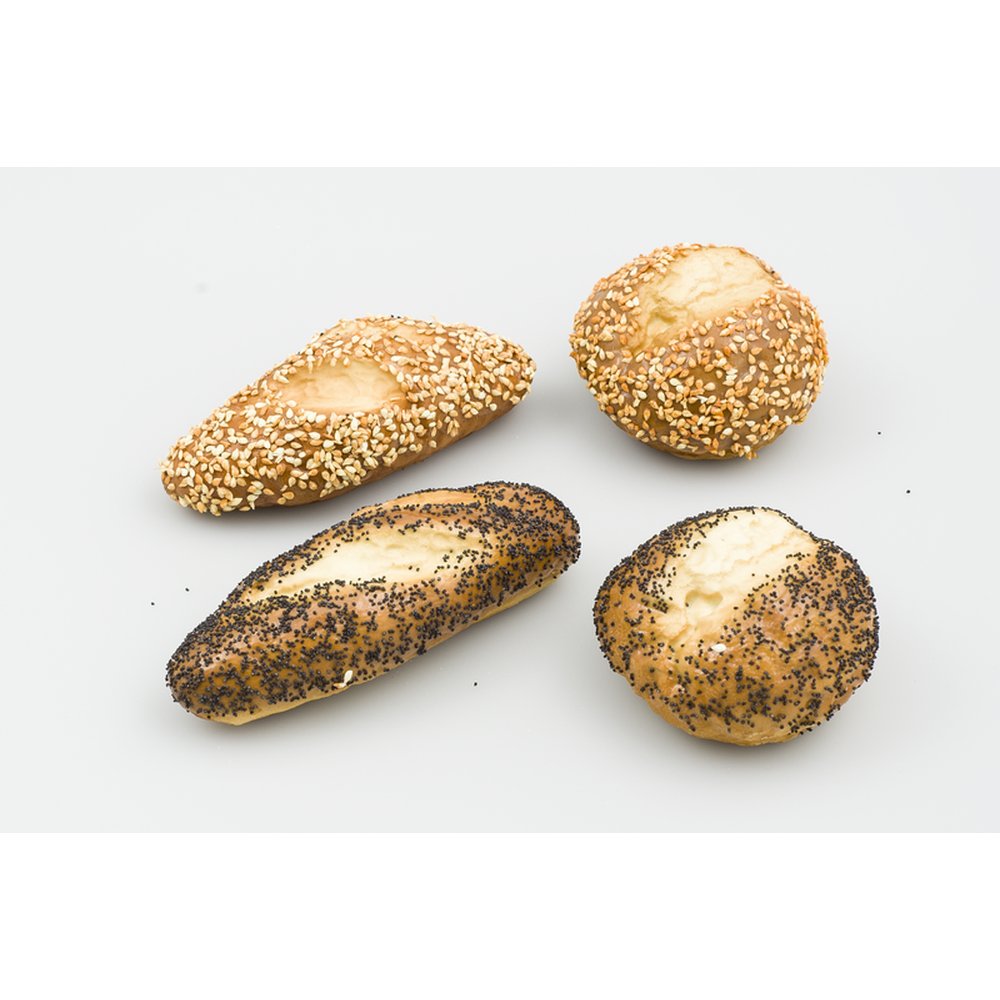 Brötchen Mohn-Sesam 4 Stück Attrappe