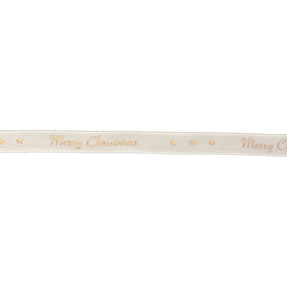 Band Merry Christmas creme-gold, 12 mm x 20 m